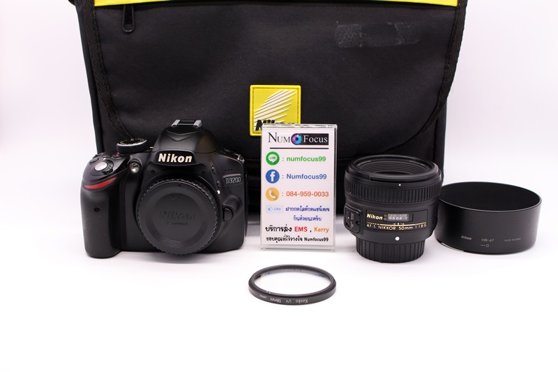 Nikon D3200 เลนส์ AF-S 50mm f1.8g อดีตประกันศูนย์ สภาพสวย เมนูภาษาไทย อุปกรณ์พร้อมกระเป๋า
